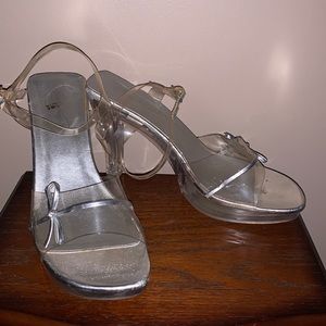 Silver 3.5 inch heel